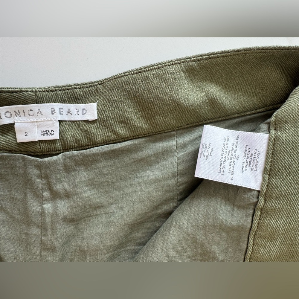 Veronica Beard Noda Linen Straight Leg Trousers size 2 - Picture 9 of 13